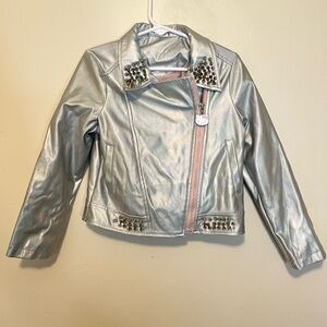 🚨$4 flash sale ❤️
 Hello Kitty Shimmering Silver Jacket with Stud Accents